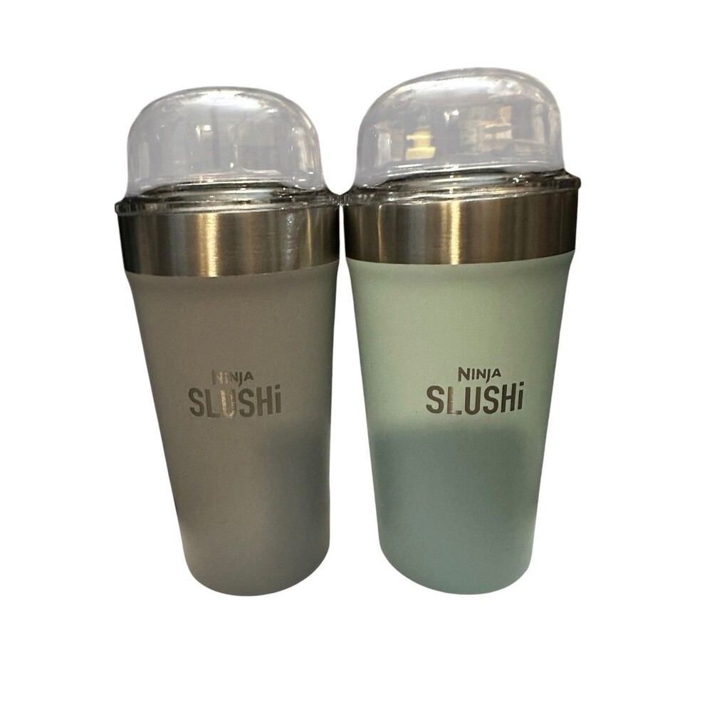 2 Ninja Slushie Bubble Cup Stainless Steel Vacuum Insulated Tumblers w/Dome Lid